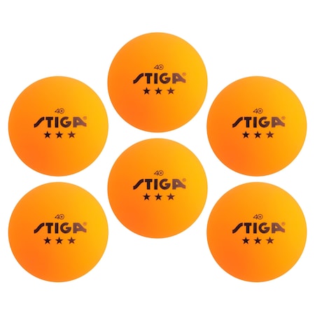 Stiga 3-Star Orange Balls, 6PK T1436-1
